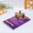 thumbnail image 5 of Iauyy Modern Square Bathroom Tray with Handles - Acrylic & Aluminum Alloy Vanity Countertop Organizer ，Purple Droplet, 5 of 7