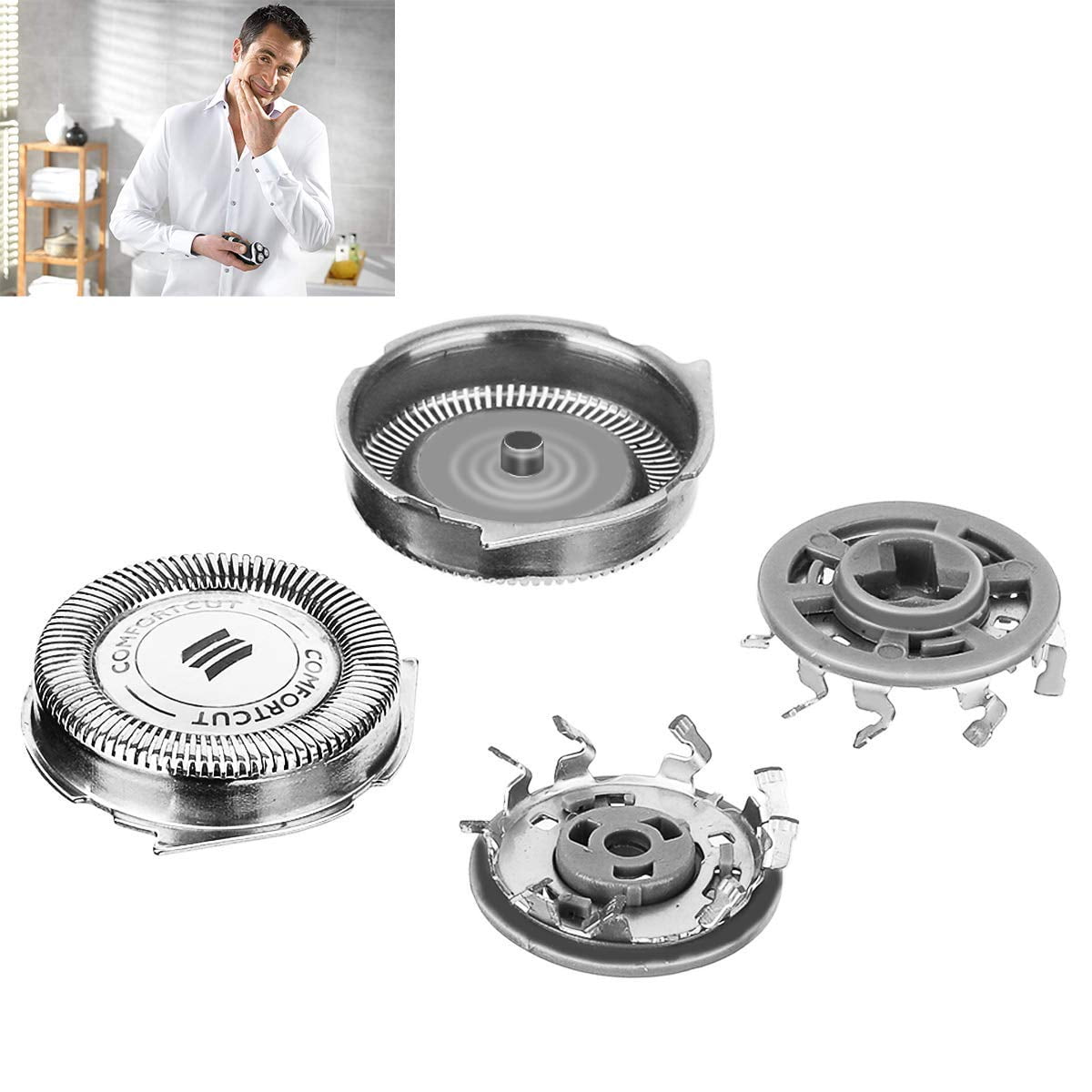 Têtes De Lame De Rechange SH30 (3 Pièces) Pour Philips Série 1000/2000 - Compatible HQ6071, HQ7100, Etc.