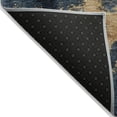 thumbnail image 4 of HomeRoots 603049 8 ft. Blue, Gray & Gold Round Abstract Washable Indoor & Outdoor Area Rug, 4 of 5