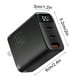 thumbnail image 4 of Cargador rápido GaN de 65 W, bloque de cargador de pared USB C de 3 puertos con soporte PD QC, adaptador de corriente compacto para portátil, iPhone, Samsung, teléfono y tableta., 4 of 8