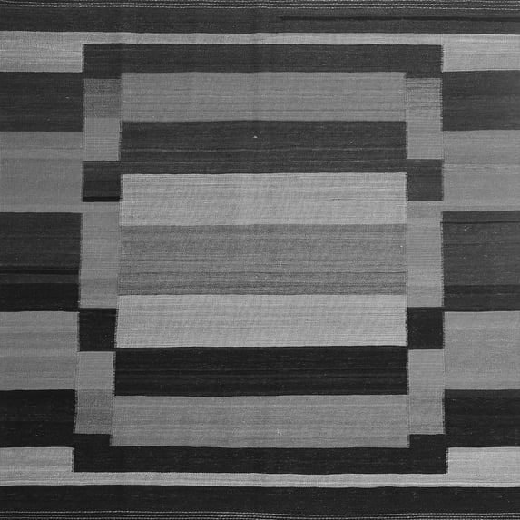 Ahgly Company Indoor Square Abstract Gray Contemporary Area Rugs, 4' Square