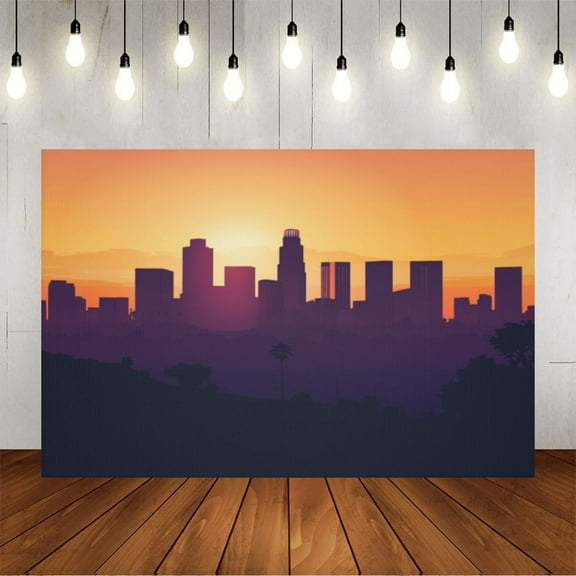 Wall Background Festival Party Decoration Activity Photo Booth Backdrop Props sunset city skyline (3) 5x3 ft