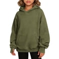 thumbnail image 3 of akafmk Girls Hoodie Sweatshirts Oversized Long Sleeve Sweatshirt with Kangaroo Pocket Casual Pullover Hooded Tops Solid Color Versatile Fall Clothes, Size 11-12 Years, 3 of 7