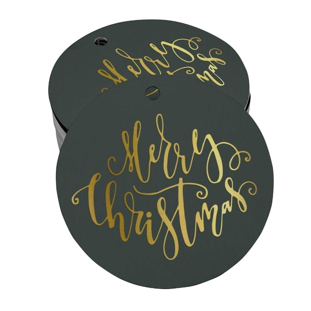 Inkdotpot Pack Of 50 Merry Christmas Favor Paper Tags Craft Real Gold Foil Hang Tags