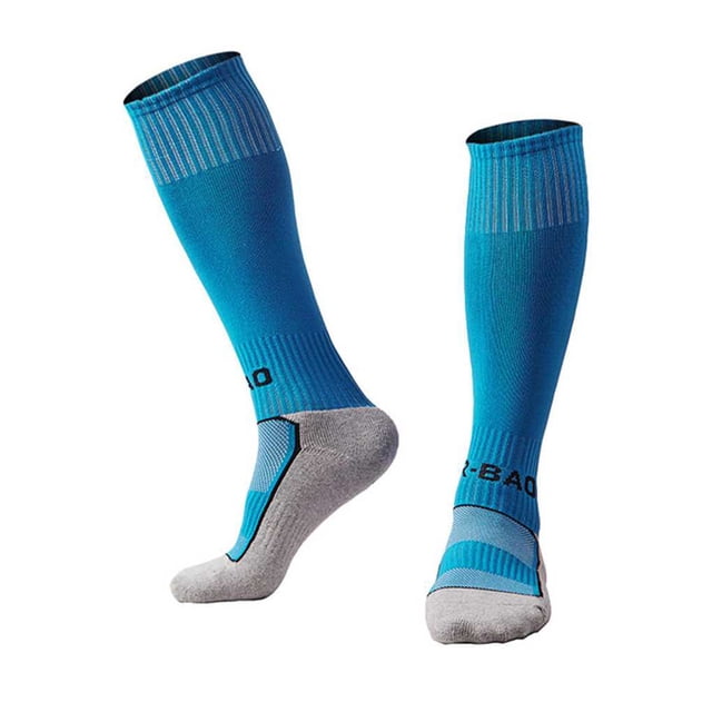Toystoory R-BAO Algodón Deportes Niños Niños Niños Fútbol Fútbol Calcetines Altos Largos Parte Inferior Uniforme atlético cielo azul