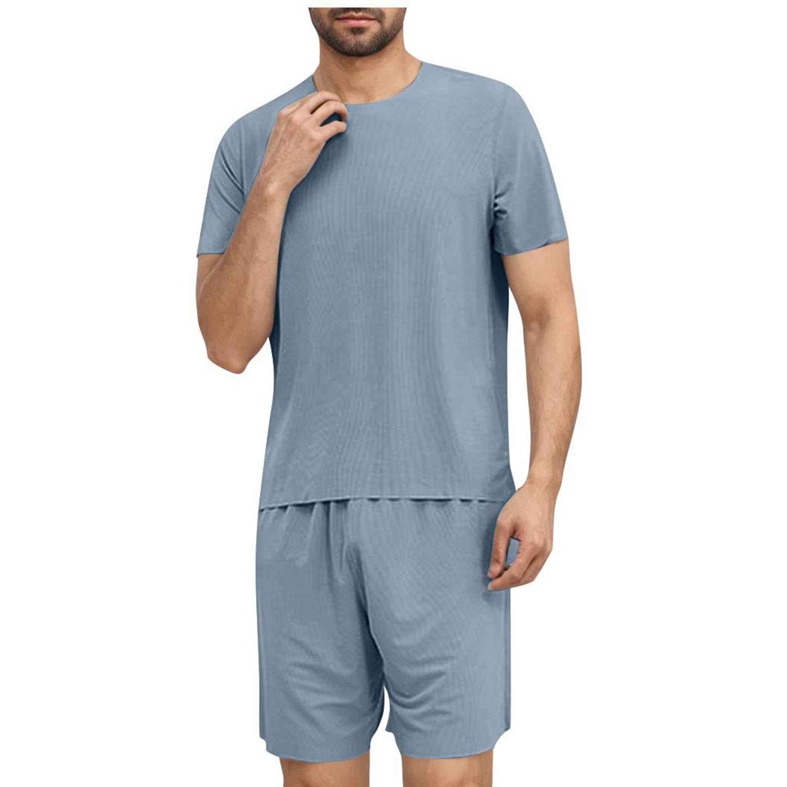 Hanes Men's Short Sleeve Pajama Set - Ultra Soft Cotton Blend Sleepwear