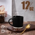 thumbnail image 3 of Vesteel Coffee Mugs Set of 6, 12oz Ceramic Coffee Cups Set with Makeup Clay for Coffee Tea Milk, Mug Gifts for Thanksgiving Day Anniversary, Matte Black, 3 of 7