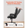 thumbnail image 6 of Executive Office Chair with Knob-Control Lumbar Support, 500lb Capacity Office Chair, Heavy Duty Ergonomic Chair, Height Adjustable PU Leather Reclining Home Office Desk Chairs, Black, 6 of 7