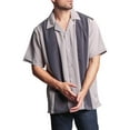 thumbnail image 5 of G-Style USA Men's Two Tone Retro Button Down Bowling Shirts, 5 of 6