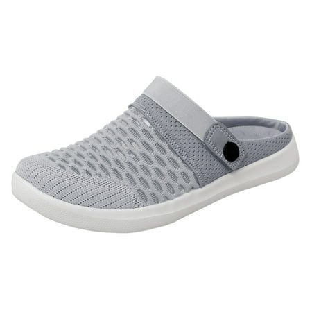 QYZEU Leather Tennis Shoes for Women Women Winter Shoes Casual Women s Large Size Mesh Mesh Breathable Round Head Solid Color Sandals Slippers To Wear Shoes Lady Grey 39