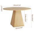 thumbnail image 3 of 47" Round Dining Table for 4, Modern Farmhouse Kitchen Table with Triangular Wood Base, for Kitchen Living Room Dinning Room, Oak, 3 of 8