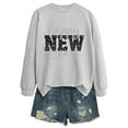 thumbnail image 3 of Arlun Happy New Year Sweatshirts for Women Funny Letter Printed Long Sleeve Casual Sweatshirt Soft Comfy Loose Fit Crewneck Party Holiday Pullover Tops 2026 Fashion Outfits Light Gray L, 3 of 3