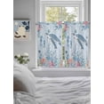 thumbnail image 3 of Blue Coastal Turtle 2 Panel Kitchen Curtains for Windows, Beach Nautical Ocean Coral Seahorse Bathroom Privacy Curtain, Home Décor Window Treatment for Bedroom/Living Room 55"x45", 3 of 6