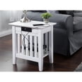 thumbnail image 2 of AFI Mission Solid Wood 14" End Table with Built in Charger in White, 2 of 10