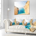 thumbnail image 2 of Designart Blue Sea in Between Big Rocks - Seashore Throw Pillow - 16x16, 2 of 4