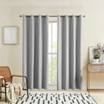 thumbnail image 5 of Blackout Curtains - Insulated Sunscreen Drapes, Room Darkening No-Drill Window Coverings for Bedroom & Living Room, Modern Chic Polyester Fabric, Light Blocking & Heat Insulating Gray, 5 of 6
