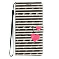 thumbnail image 2 of for Samsung Galaxy S21 Plus PU Leather Flip Case, Stylish Wrist Strap Kickstand Magnetic Card Slots Pattern Shockproof Protective Durable Portable Ultra Slim Case for Men Women - Striped Heart, 2 of 7