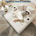 thumbnail image 6 of 60"Oversized Chaise Lounge Chair,Cloud Fluffy Chaise Lounges with Cup Holder and USB&Type C Charging Port,Corduroy Upholstered Boneless Sofa Bed with Throw Pillows for Living Room,Home(ship in 2 boxes, 6 of 8