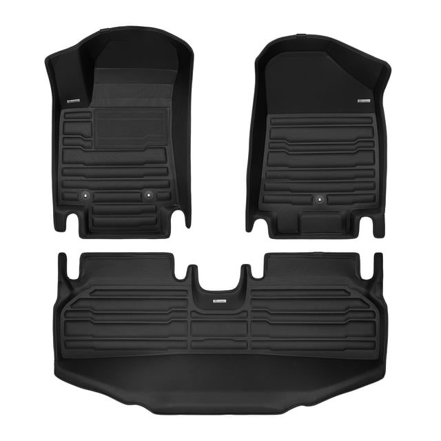 TuxMat - For Hyundai Kona Electric 2024-2026 Models - Custom Car Mats - Maximum Coverage, All Weather, Laser Measured - This Full Set Includes 1st and 2nd Rows