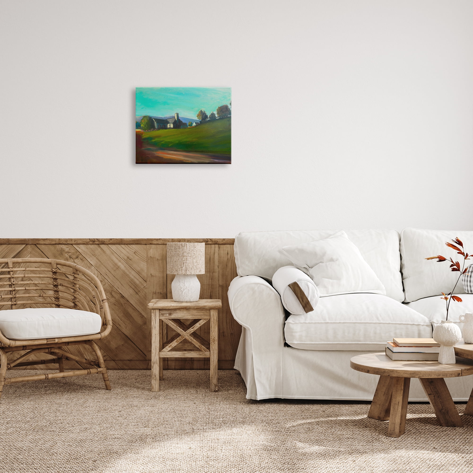 Stupell Industries Rural House Landscape Nature Painting Gallery Wrapped Canvas Print Wall Art, 20 x 16