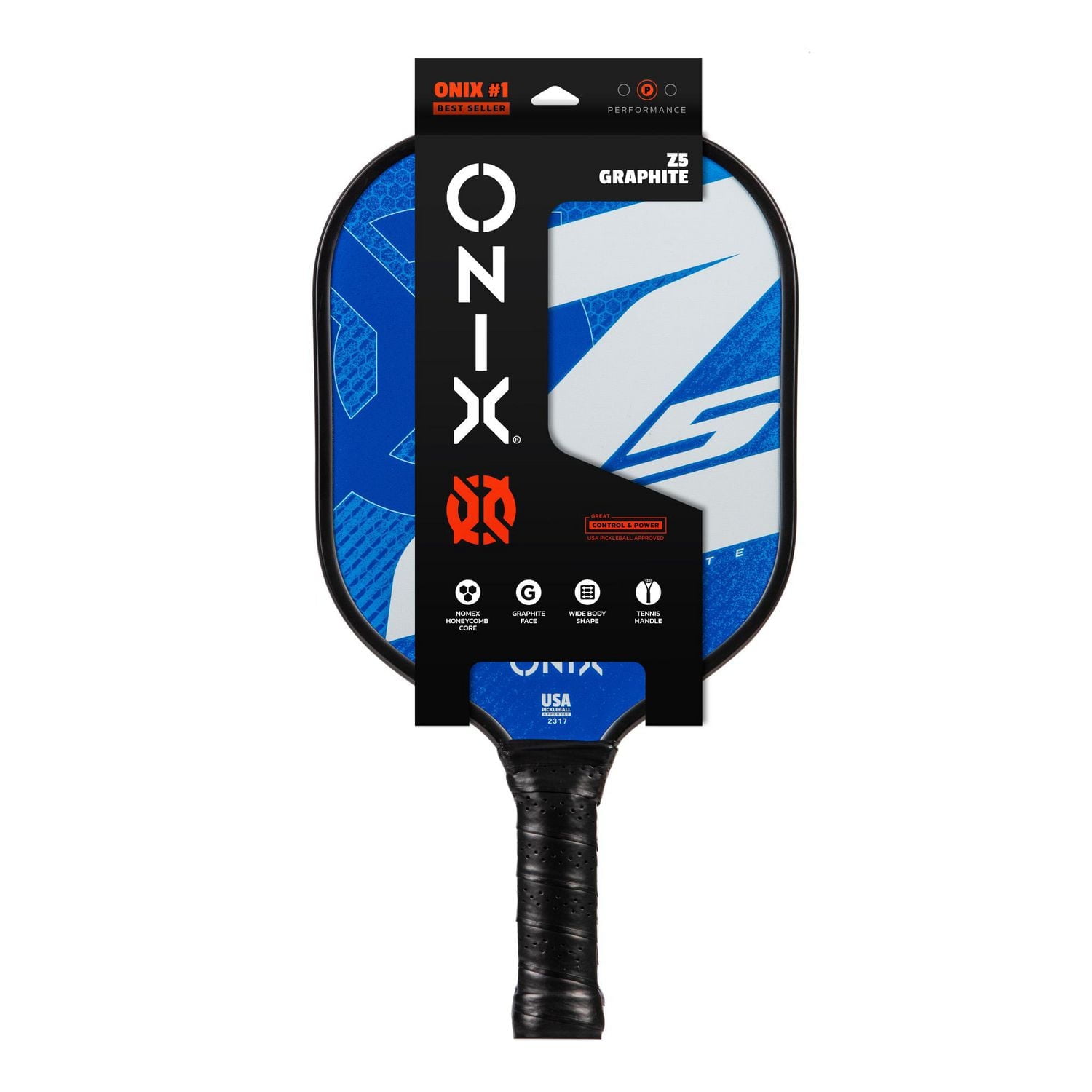 Onix Pickleball Paddle Graphite MOD Z5 Blue, Widebody Shape