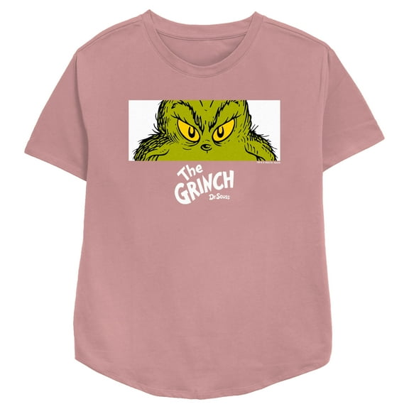 Women's Dr. Seuss Grinch Eyes Graphic Crop T-Shirt