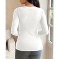 thumbnail image 5 of Womens Long Sleeve T Shirt Tops Deep V Neck Shirts Casual Slim Fit Basic T-Shirt Tee, 5 of 6