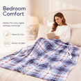 thumbnail image 5 of SUNNY HEAT Electric Heated Blanket 50" x 60" Throw Size-4 Heating Settings & 3 Hours Auto off, Microplush Machine Washable-Navy White Red, 5 of 6