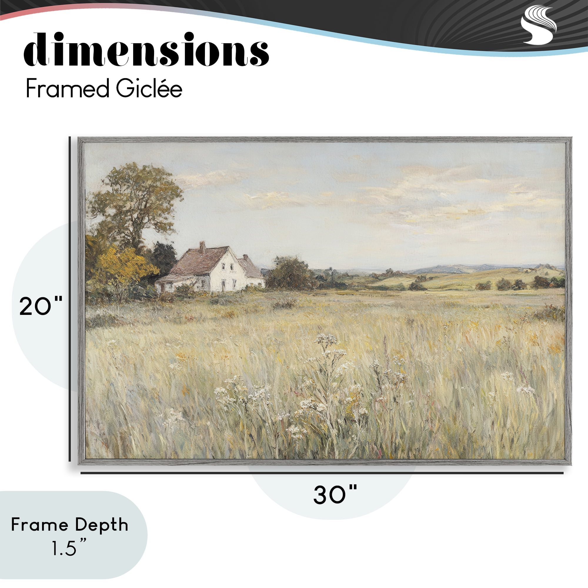 Stupell Industries Country Living in Golden Meadow Gray Framed Giclee Art, design by Petal Prints Design