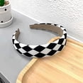 thumbnail image 5 of Pack of 2 Hairband Headbands for Women Plaid Hair Accessories for Women Black and White Check Headband Hair Hoop for Girls, 5 of 5