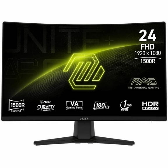 MSI MAG 242C 24 inch VA FHD Display 180Hz Curved Gaming Monitor (9s6-3bc31t-004)