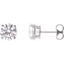 Auriga Fine Jewelry 14k White Gold 3 CTW Lab-Grown Diamond Stud Earrings Valentine's Day Gift for Women