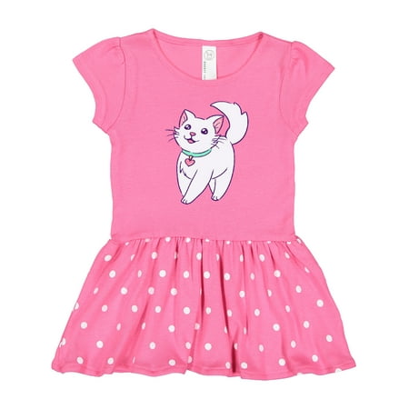 

Inktastic Cute White Kitty Cat Gift Toddler Girl Dress
