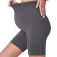 thumbnail image 5 of Taqqpue Women's Maternity Yoga Shorts Over The Belly Bump Summer Workout Running Active Short Pants with Pockets, 5 of 5