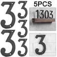 thumbnail image 1 of DQrwqpou 5 Piezas Metal Número Digital Hierro Fundido Casa Signo Placa Puerta DIY Pared (3), 1 of 9