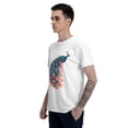 thumbnail image 5 of Colorful Peacock Men's T-Shirt Cotton 100% Summer Tops Fashion Casual Colorful Peacock Short Sleeves for Men Women Round Collar Top Tees, 5 of 6