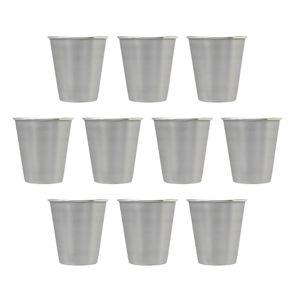 Metal Shot Glasses 2.5 oz. Set of 10, Bulk Pack - Great for Weddings, Birthdays, Parties - Stainless Steel
