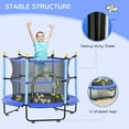 thumbnail image 4 of Qaba 4.6' Trampoline for Kids with Safety Enclosure & Ball Pit, Blue, 4 of 9