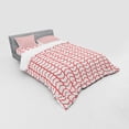 thumbnail image 3 of Ambesonne Modern Bedding Set 3 Pcs, Chevron Lines Borders, Twin, Dark Coral and White, 3 of 3