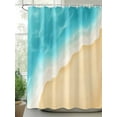 thumbnail image 2 of Boanket Polyester Fabric Aqua Blue Beach Shower Curtain, Summer Seaside Ombre Waterproof Bathtub Curtain Bathroom Decor Set with Hooks 36 x 78 Inches,, 2 of 6