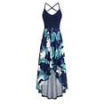 thumbnail image 3 of SMihono Robe Maxi Bohème d'Été pour Femmes Grande Taille Robe Maxi Asymétrique Décontractée Col en V Été Florale Sans Manches Robe de Plage, 3 of 8