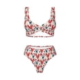 thumbnail image 4 of Rocae Roosters for Bikini Set for Women Two Piece Sexy High Swimsuits Split Crossover Bikini Small, 4 of 9