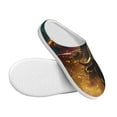 thumbnail image 3 of Disketp Colorful Bull Western Man Women's Men's Slippers Plush Slip-On House Slipper for Winter Indoor Soft Cushion Non-slip Fluffy Slides Slippers-39/40, 3 of 7