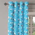 thumbnail image 2 of Ambesonne Cartoon Grommet Curtain, Music Instruments Fantasy, 50" x 108", White Blue and Red, 2 of 6