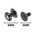 thumbnail image 3 of Unique Bargains 6mm Ball Head Stud Rivets Screw Back, 20Pack Round Head Button Nipple Rivet, Metallic Black, 3 of 7