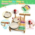 thumbnail image 3 of SINGOMON Children's Drum Set, Wooden Musical Toys (Includes Xylophone Cymbals), Birthday Gifts For Boys And Girls Studying In Montessori, 3 of 6