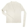 thumbnail image 4 of Cardigan Women Solid Ribbed Knitted Long Sleeve Button V Neck Slim Women's Cardigans, 4 of 4
