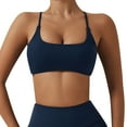 thumbnail image 2 of VISALY Sports Bras For Women Racerback Bra Women's Sports Bra Padded Crossed Back Bustier Without Underwire Spaghetti Straps For Yoga Fitness wireless bras Padded Bra Comfortable Bras Navy S, 2 of 9