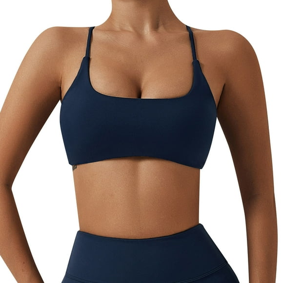 Clearance Sale 2025 Bra Women's Sports Bra Padded Crossed Back Bustier Without Underwire Spaghetti Straps For Yoga Fitness
