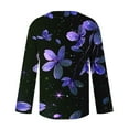 thumbnail image 5 of Juslio Womens Blouses Long Sleeve Button Casual V Neck Tops Blouses Purple XXL, 5 of 5